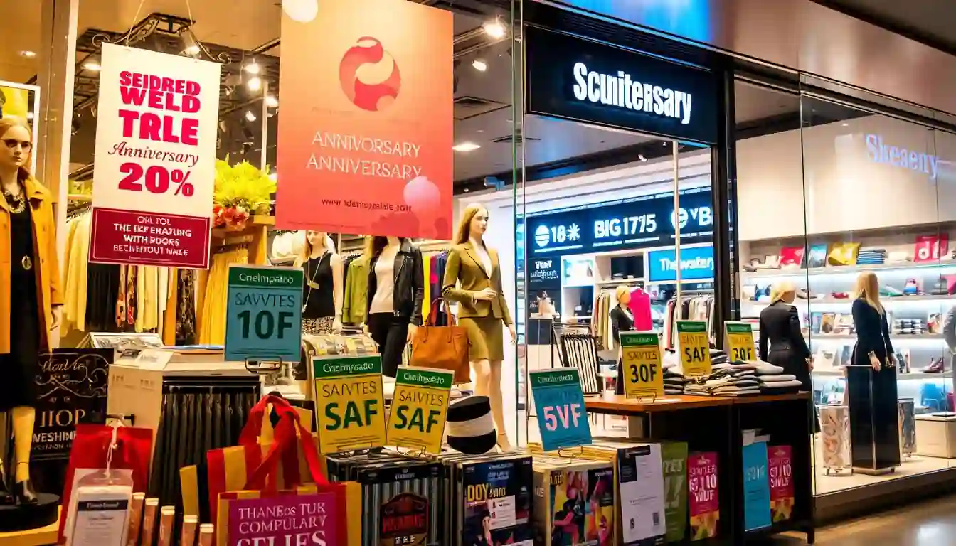 Aproveite promoções de aniversário em lojas